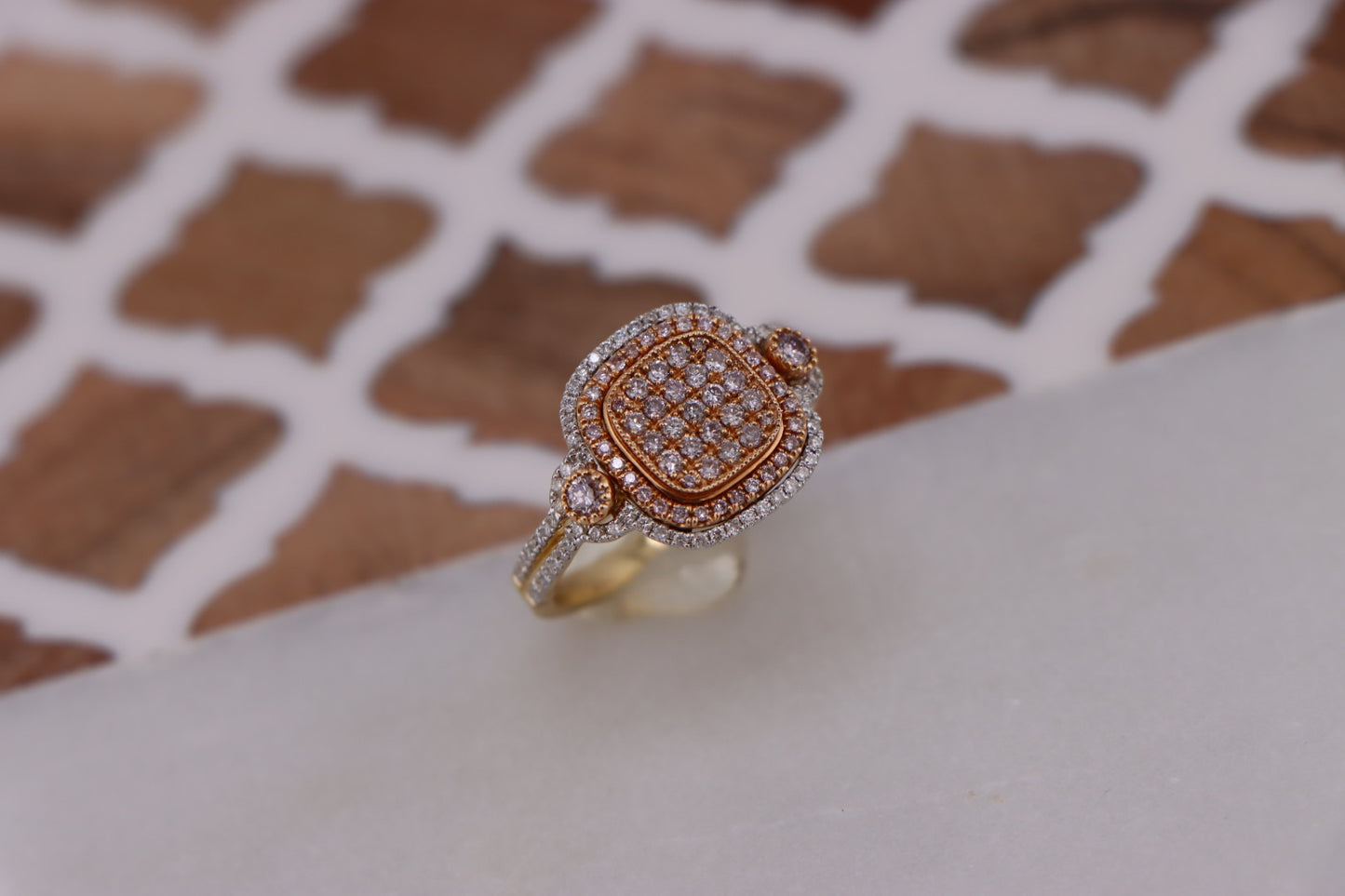 Eternal Radiance 18K Red and Yellow Gold Diamond Ring