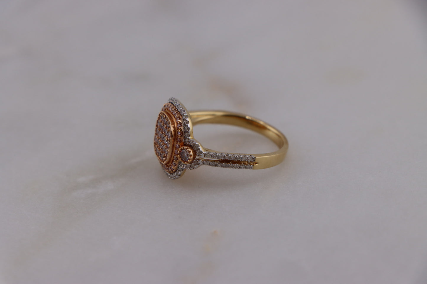 Eternal Radiance 18K Red and Yellow Gold Diamond Ring