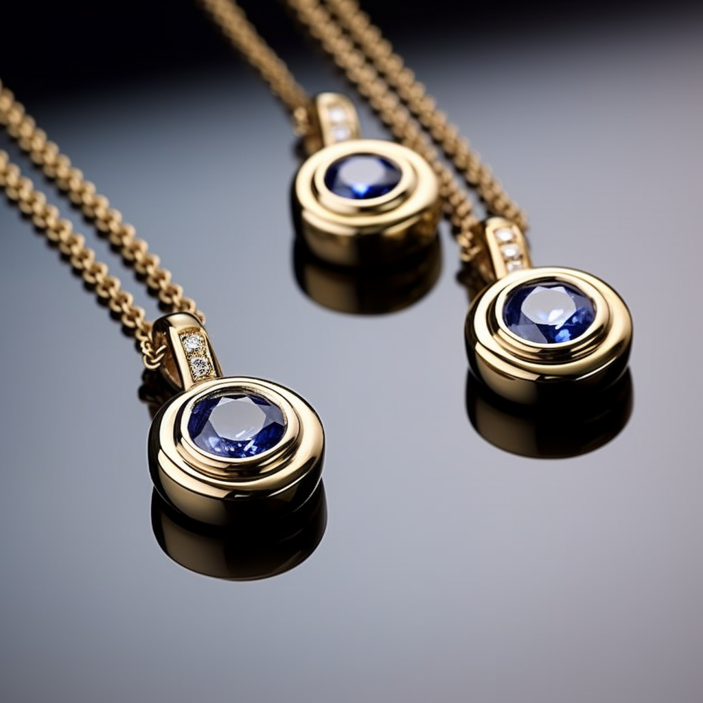 Bezel-Set Sapphire Pendants (custom)